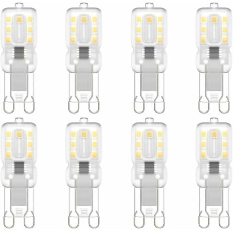Ampoule LED G9, G9 LED 220V Blanc Naturel 3000K 3W Equivalent à Halogène 30W Halogène Lumière 8-Pack