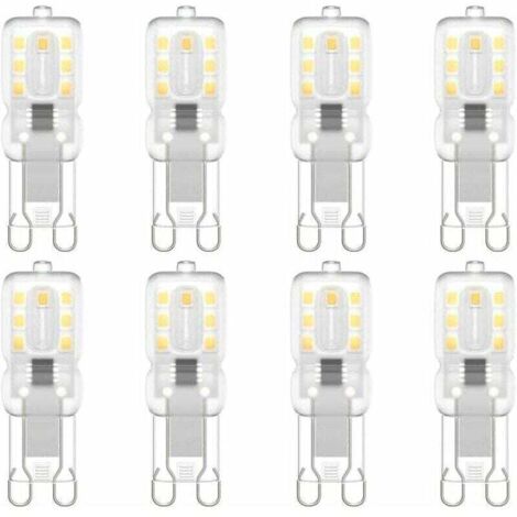 Ampoule LED G9, G9 LED 220V Blanc Naturel 3000K 3W Equivalent à Halogène 30W Halogène Lumière 8-Pack