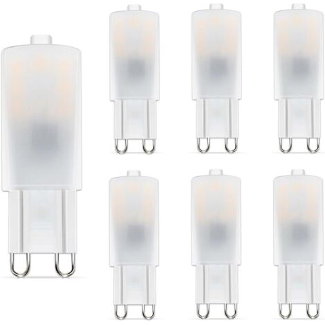Ampoule LED G9, G9 LED 2,5W équivalent 25W Lampe Halogène, Blanc chaud 2700K Non Dimmable, 220-240 V CA 6-Unités