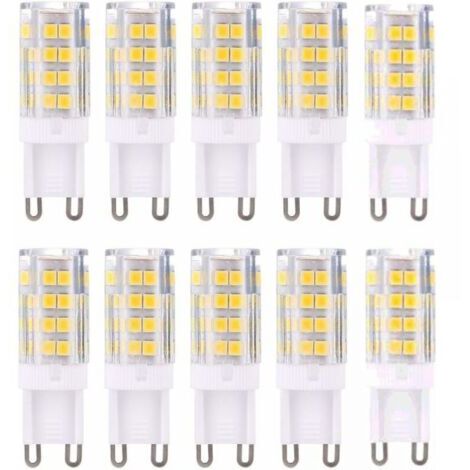 Ampoule LED G9, lumière chaude, 5 W, équivalent à une ampoule halogène de 40 W, 420 lumens, non variable, lot de 10 [Classe énergétique A+]