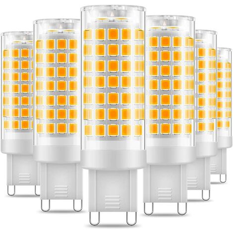 Ampoule LED G9, No Flicker 7W LED Lampes Blanc Chaud 3000K, 650LM, Économie d'énergie Equivalente 60W Halogène Lumière, 360 Degrés Angle, AC220-240V - Pack de 6