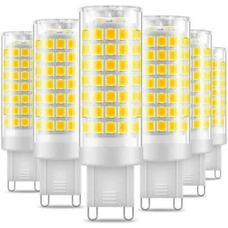 Ampoule LED G9, No Flicker 7W LED Lampes Blanc Froid 6000K, 650LM, Économie d'énergie Equivalente 60W Halogène Lumière, 360 Degrés Angle, AC220-240V - Pack de 6