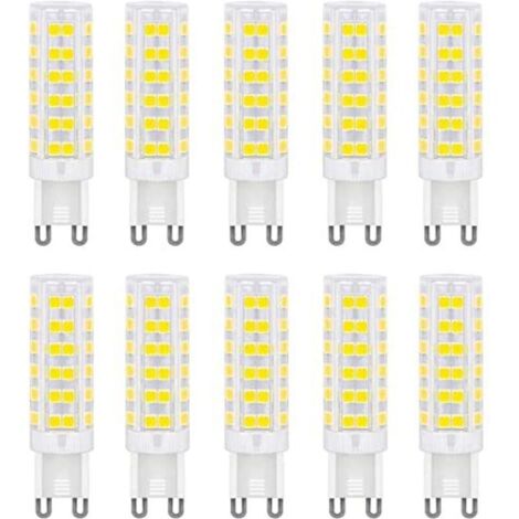 Ampoule LED G9, sans scintillement 7W équivalent aux ampoules halogènes 60W, 700LM, blanc lumière du jour (6000K), non gradable, paquet de 10