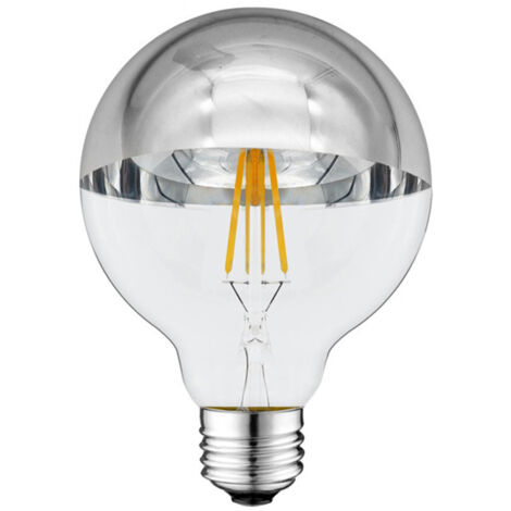 Ampoule LED G95 E27 – Demi Verre Argenté – 7W – 800lm – 2700K – Optonica