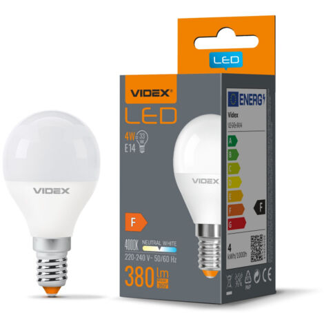 Ampoule LED globe G45 blanc 4W E14 4000K 380lm Videx