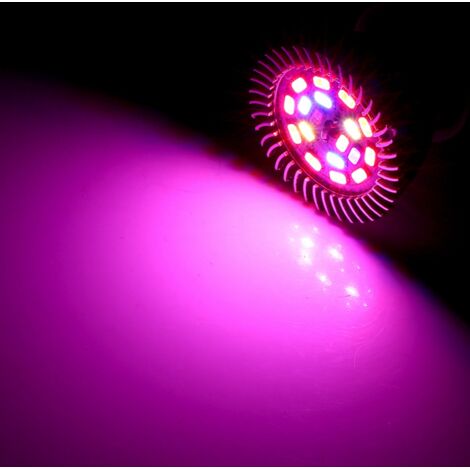 Ampoule LED Grow Light Full Spectrum E27 18W 18 LED pour Plantes et Jardins Hydroponiques