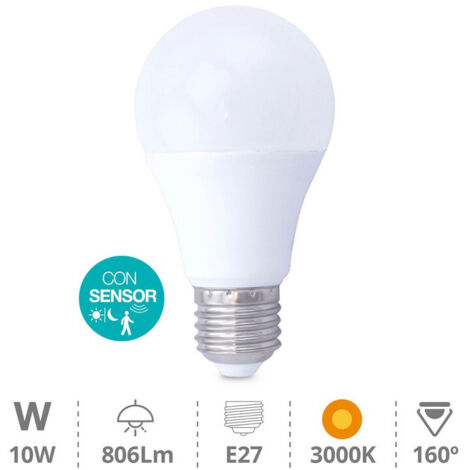 Ampoule LED gsc 10W blanc chaud détecteur présence