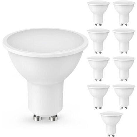 Ampoule LED GU10, 10PCS, LED GU10 5W Équivalent 50W Lampe Halogène, Blanc Chaud 3000K 450LM Protection des Yeux Lumineux, non Dimmable, Adapté Pour les Lustres Ampoules à Économie d'Énergie,etc [Class
