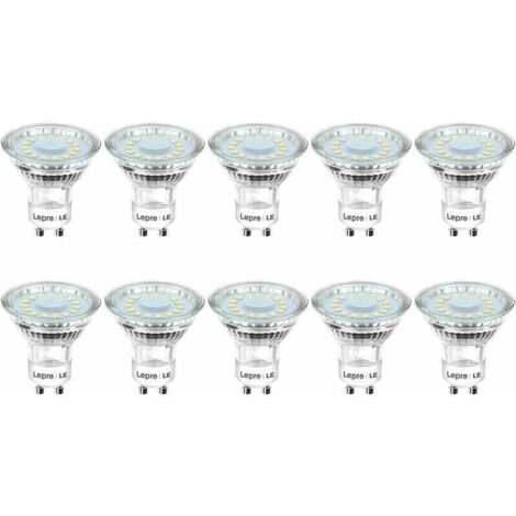 Ampoule Led Gu10 - 4 W - 325 Lm - 6500 K - Angle De Faisceau 120° - Équivalent 50 W Halogène - Pour Spot Encastré Et Rail - Lot De 10