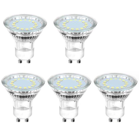Ampoule LED GU10, 4 W, 450 lm, blanc froid 6 500 K, faisceau large 120°, ampoule spot LED, paquet de 5