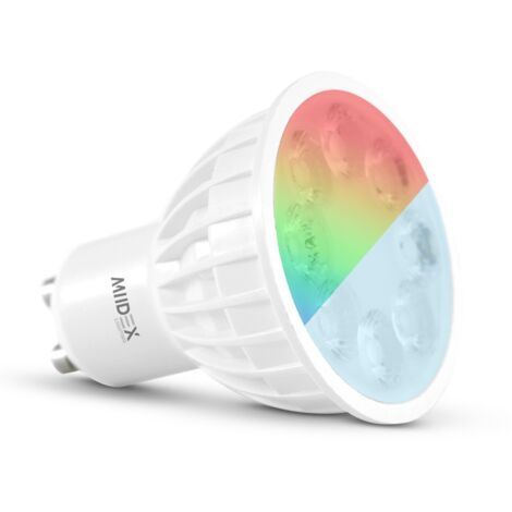 Ampoule LED GU10 4W RGBW Miidex Lighting®  rgb-blanc-froid-6500-k