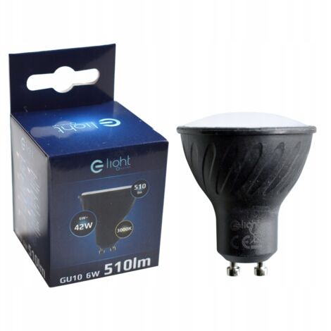 Ampoule LED GU10 6W 3000K noire Eko-Light EKZA251