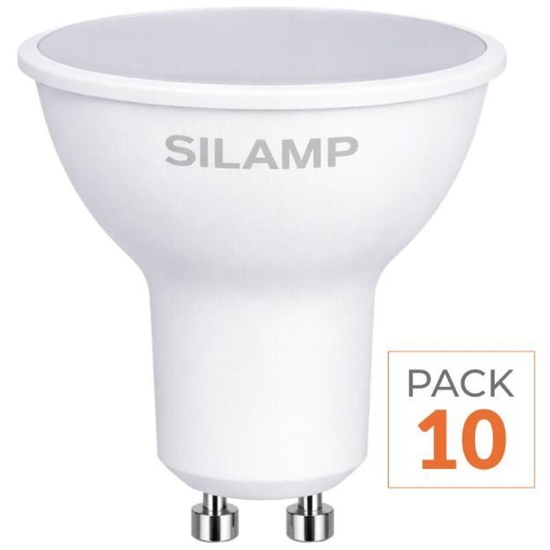 Ampoule LED GU10 8W 220V (Pack de 10) - Blanc Froid 6000K - 8000K - SILAMP Ampoule LED GU10 8W 220V (Pack de 10) - Blanc Froid 6000K - 8000K - SILAMP