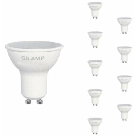 Ampoule LED GU10 8W 220V (Pack de 10) - Blanc Chaud 2300K - 3500K - SILAMP