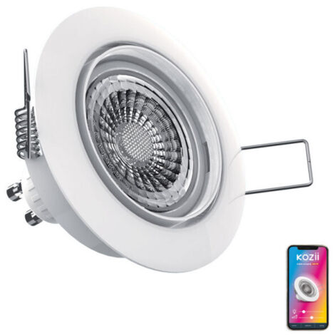 Ampoule LED connectée GU10 5W – Éclairage blanc chaud à froid 2700-6500K + RGB – Intensité 345 lumens – Dimmable via smartphone – Kozii