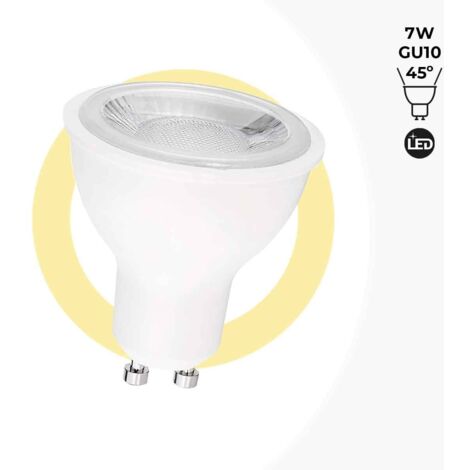Ampoule LED GU10 - SMD2835 - 7W - Ø50mm - Optique à 45º - Blanc Chaud