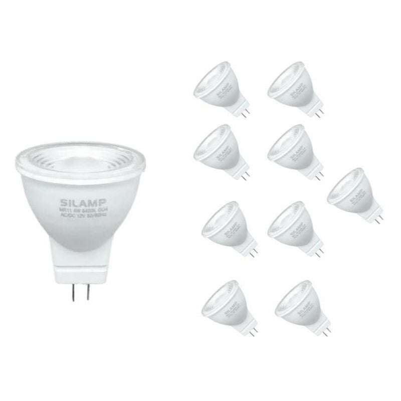 Silumen - Ampoule led GU4 / MR11 4W 12V - Pack de 10 / Blanc Neutre