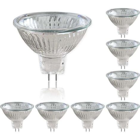 Ampoule LED GU5.3 50W Pack de 8 12V Ampoules Halogènes Réflecteur, Dimmable Projecteur, Ampoule Spot Halogène MR16, 660LM, Blanc Chaud 2700K, 36 °Faisceaux