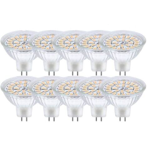 Ampoule LED GU5.3, MR16 LED 12V 3W Equivalent à 30W Lampe Halogène Blanc Chaud 3000K, Ampoules LED Spot Non Dimmable, Lot de 10 [Classe énergétique F]