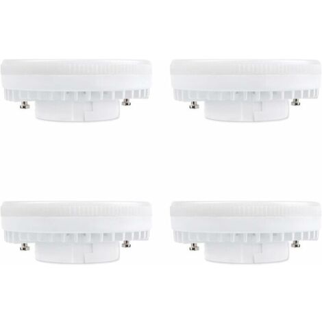 Ampoule LED GX53 9W, Blanc Froid 6000K, 120°, Équivalent Lampe CFL GX53 15W-18W, 900LM, Non-dimmable, Spot LED Encastrable pour Meuble Cuisine/Plafond/Armoire, Lot de 4