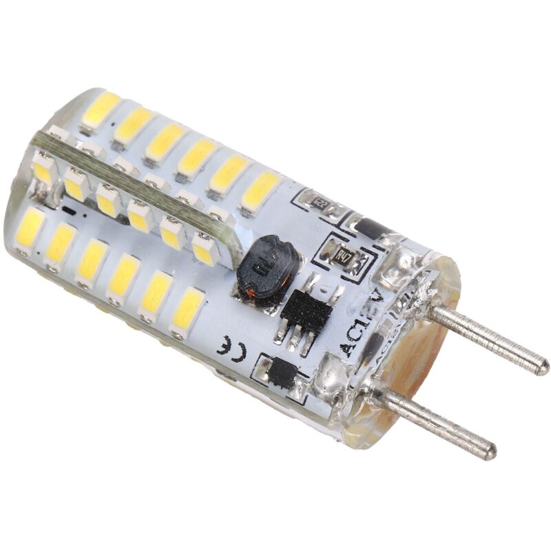 Ampoule LED GY6.35 3W 300LM 12V AC pour lustre et plafonnier, blanc froid 6000-6500K, 48 LEDs en silicone