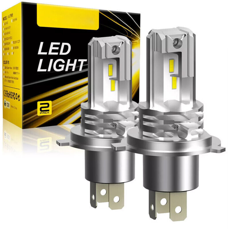 Ampoule LED H4 6500K Lumière Blanche Forte, 400% Plus Lumineuse,Adaptée Pour Ampoule De Phare De Voiture,DC 12V,1:1 Plug And Play (2 Ampoules)