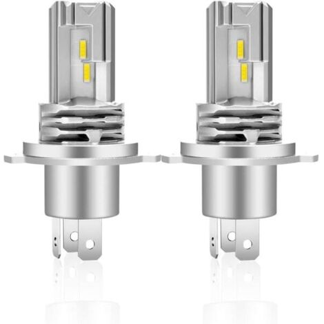 Ampoule LED H4 6500K pour phares de voiture, feux de croisement et de route, remplace les ampoules halogènes et xénon (2 unités) - AquaForge