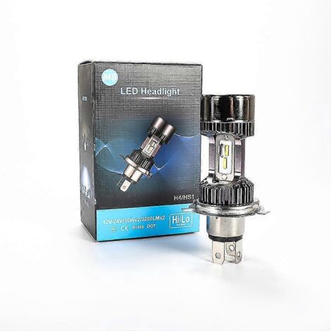 Ampoule LED H4 Plug&play 30 W 3200 lm pour phare de moto/scooter/moto, blanc 6000 K, 12 V/24 V