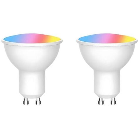 Ampoule LED intelligente Tuya WiFi GU10 à intensité variable 6W 220V (lot de 2)