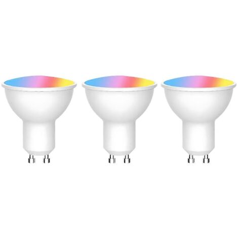 Ampoule LED intelligente Tuya WiFi GU10 à intensité variable 6W 220V (lot de 3)