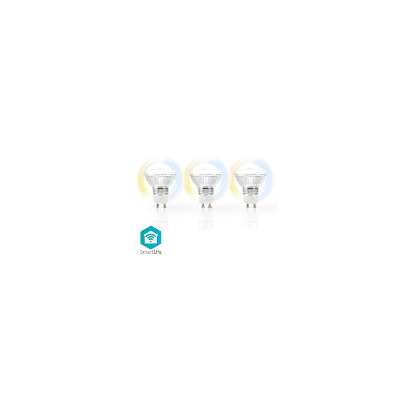 Nedis - ampoule led intelligente wi-fi blanc chaud à blanc froid GU10 lot de 3