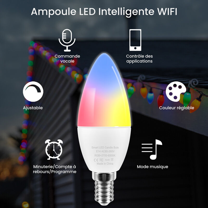 Lepro Ampoule E27 Connectée RGB+WW(2700K) Dimmable, Ampoule Wifi 9W 806LM  (Equivalent de 60W) Compatible avec Alexa/Echo/Google Home-1pcs :  : Luminaires et Éclairage