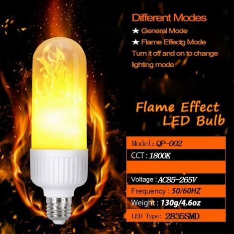 Ampoules LED feu flammes effet scintillement lampe E27 lampe 1600K