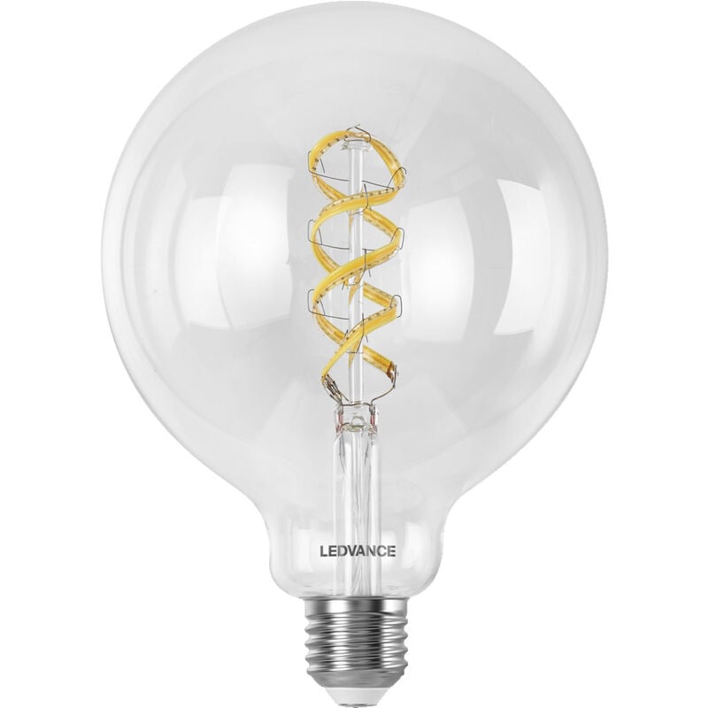 Ledvance - Ampoule led smart+ WIFI,transparente, 4,8 w, 470 lm, forme globe diamètre 125 mm, E27, multi couleurs et lumière blanche, dimmable,