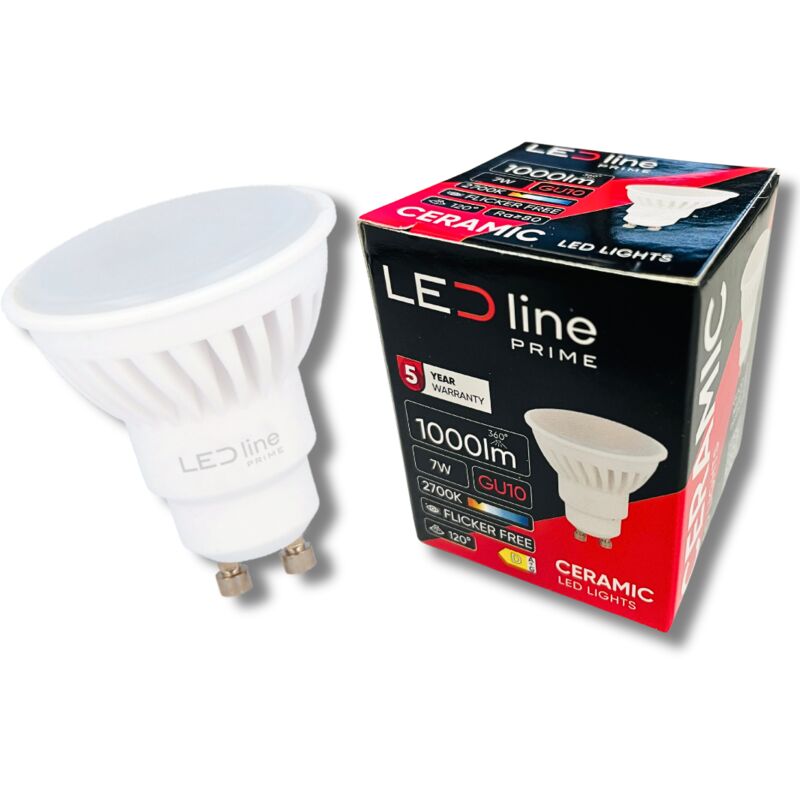 Ampoule led linéaire prime GU10 7W 2700K Chaud 1000lm Céramique strong