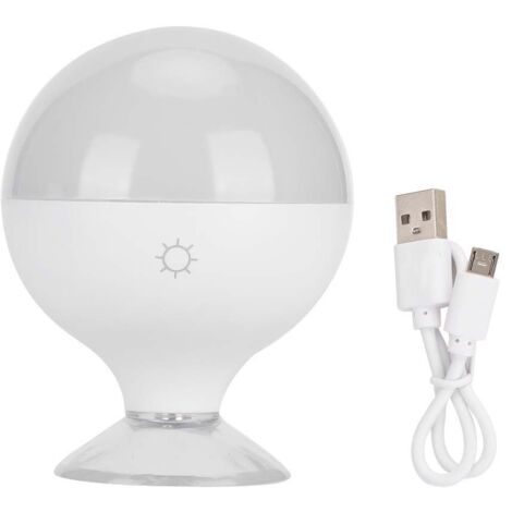 Ampoule LED Maquillage Rechargeable, Lumière Variable, Fixation par Ventouse, Blanc