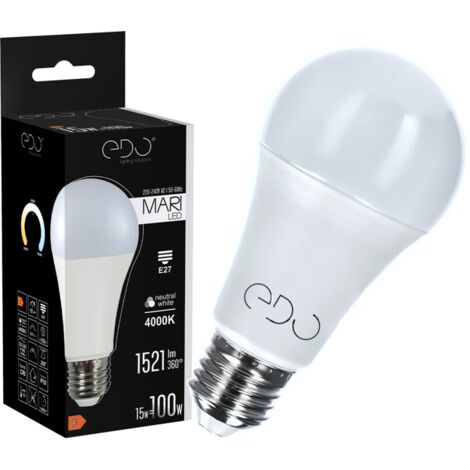 Ampoule LED MARI E27 15W 4000K neutre 1521lm Edo Solutions