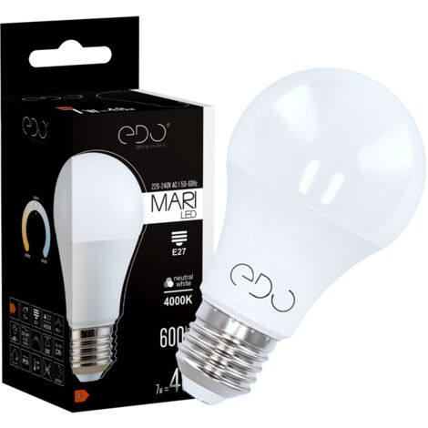 Ampoule LED MARI E27 7W 4000K neutre 600lm Edo Solutions