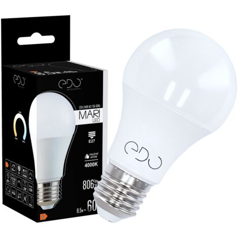 Ampoule LED MARI E27 8.5W 4000K neutre 806lm Edo Solutions