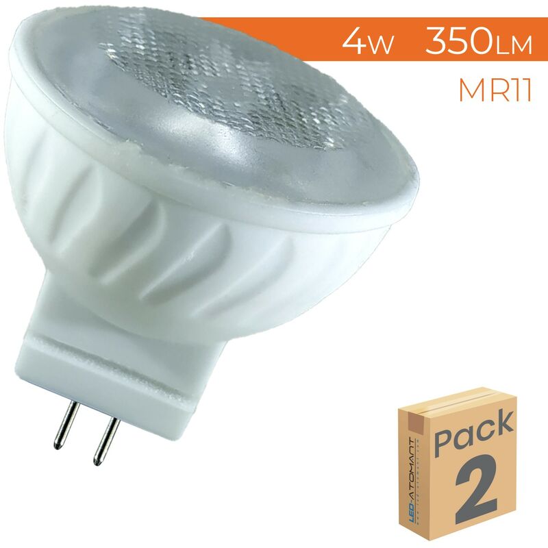 Ampoule led MR11 4W 12V 350LM Blanc Froid 6500K - Lot de 2 u.