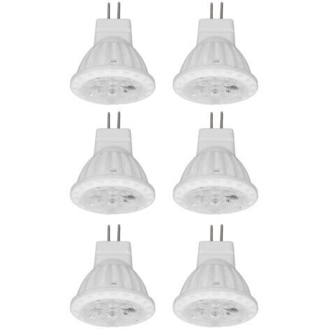 Ampoule LED MR11 4W GU4 à double broche, variable 360lm, lampe pour passerelle, jardin, zones paysagères, lumière blanche 220V, 6000K, 6 pièces