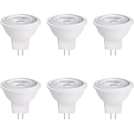 Ampoule LED MR11 GU4.0 à double broche, 3 W, 12 V AC/DC, spot LED basse tension, lumière blanc chaud 2700 K-3000 K, lot de 6