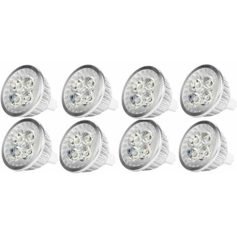 Ampoule LED MR16 4Watt Ampoule spot LED 12V 4W culot MR16 GU5.3, utilisée pour l'éclairage paysager, équivalent à une lampe halogène de 50 watts, blanc froid, 8 packs