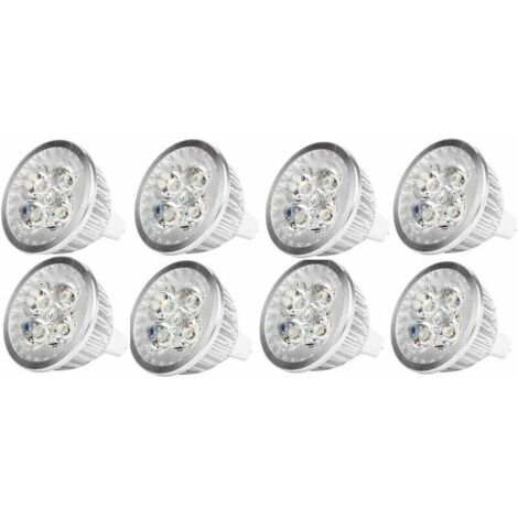 Ampoule LED MR16 4Watt Ampoule spot LED 12V 4W culot MR16 GU5.3, utilisée pour l'éclairage paysager, équivalent à une lampe halogène de 50 watts, blanc froid, 8 packs