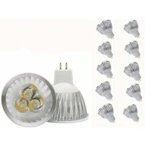 Ampoule LED MR16 GU5.3 12 V, blanc chaud, équivalent 20 W, pour rail encastré ou éclairage paysager – lot de 10