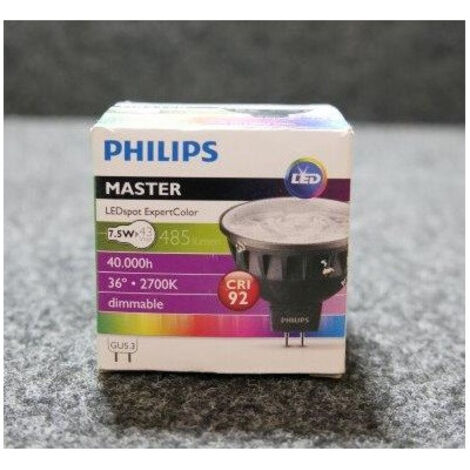 Ampoule LED MR16 - Philips - ExpertColor 7,5-43W - 36° - Blanc Chaud