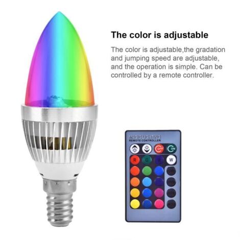 Ampoule LED - MXZZAND - E14 - 3W RGB - Télécommande - Changement de couleur