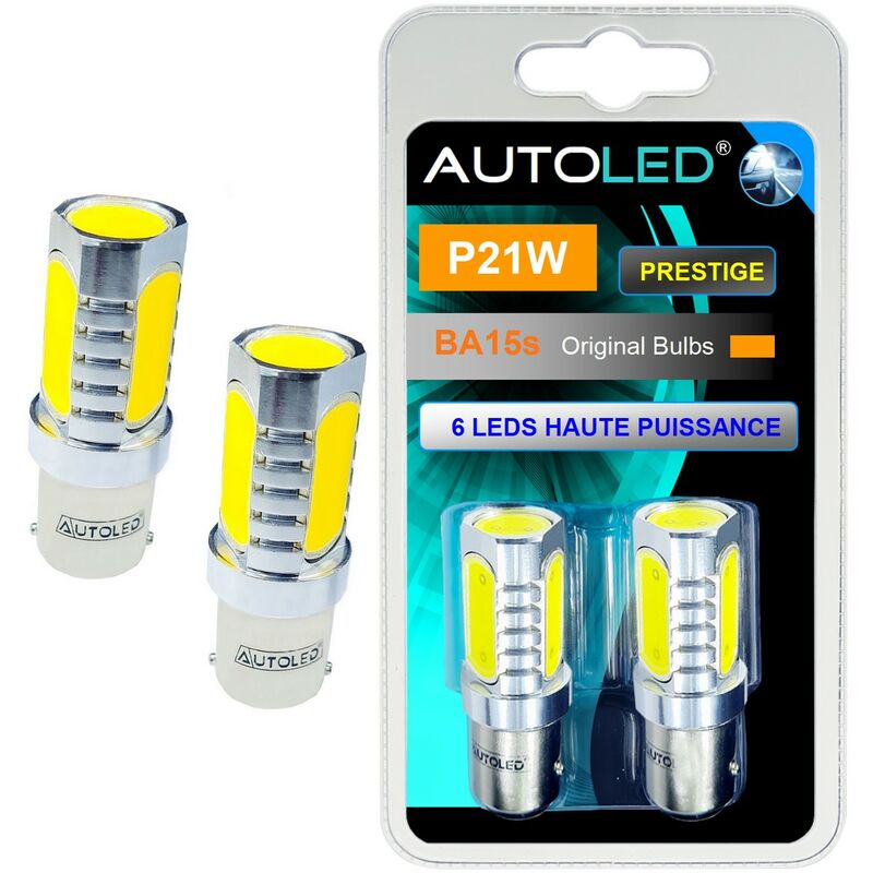 Autoled - Ampoule led P21W Clignotant / 4 leds orange / BA15s ®