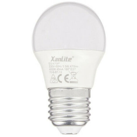 Ampoule LED P45, culot E27, 6 cons. (40W eq.), lumière blanc chaud