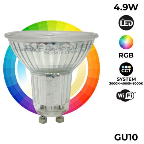 Ampoule LED connectée WIFI dimmable RGB+Blanc CCT 2700K-6500K E27 9W Vision  Pro